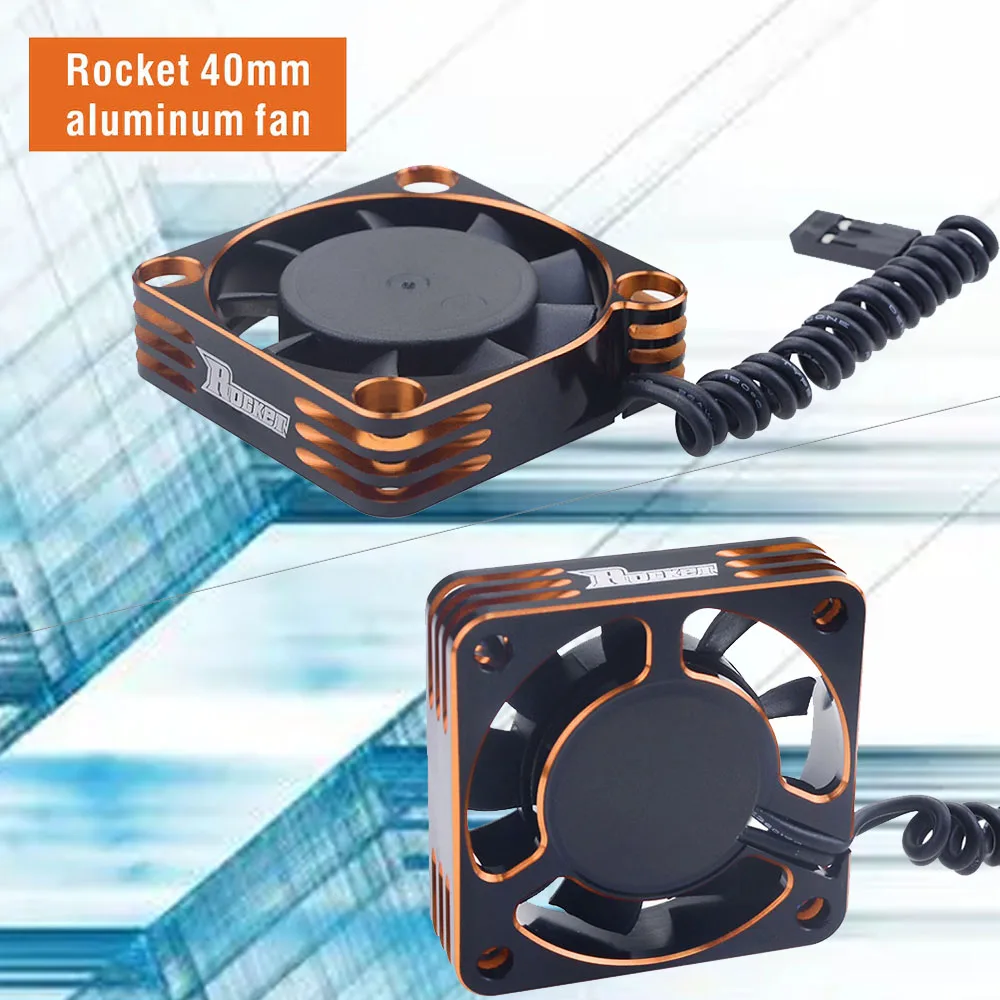 Rocket 25/ 30/ 35/40/ 50mm Metal Motor Cooling Fan Fan Heat Sink Fan Cover for 1/10 1/8 1/5 1/12 RC Car Brushless Motor ESC