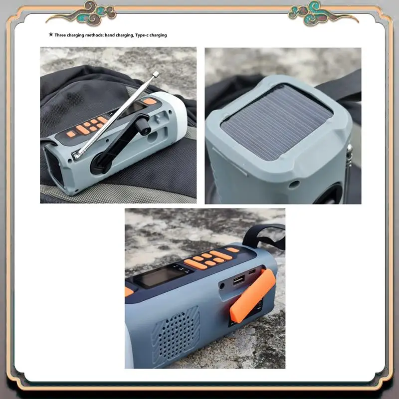 

Durable Solar Hand Crank Radio Multifunction Portable Emergency AM/FM DAB Radio With Flashlight Solar SOS For Outdoor Camping