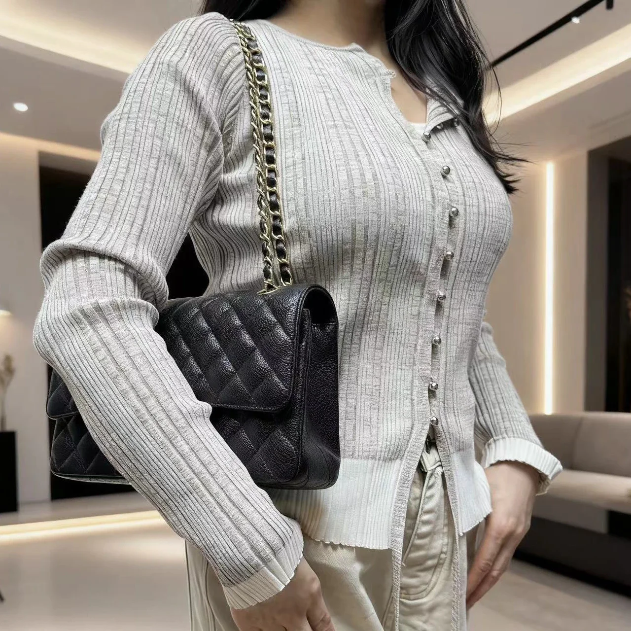 

Высококачественная женская сумка через плечо из натуральной кожи, роскошная женская сумка-кроссбоди из натуральной кожи с цепочкой «кавайар», модная сумка для женщин