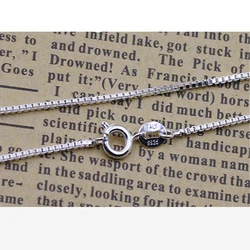 wholesale 925 Sterling Silver 1mm Box Chain Necklace Women Girls Kids Children 40cm-60cm Jewelry kolye collares collier
