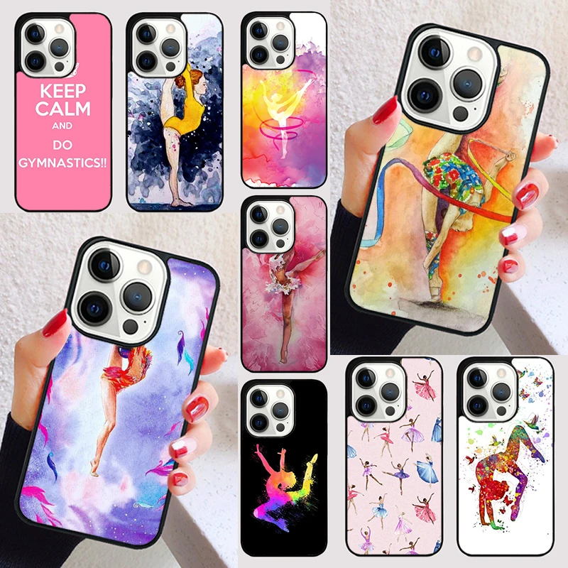 Gymnastics Watercolor Printing cover For iPhone 15 16 13 12 11 14 Pro Max Mini Max SE 2020 7 8 15 16 Plus Phone Case