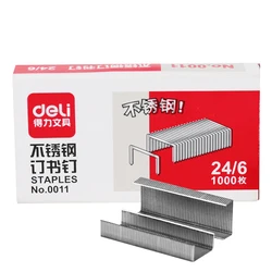 Deli 24/6-grapas de alta resistencia, 1000 unids/lote por caja, Compatible con la grapadora No.12 [24/6/caja única] 0011