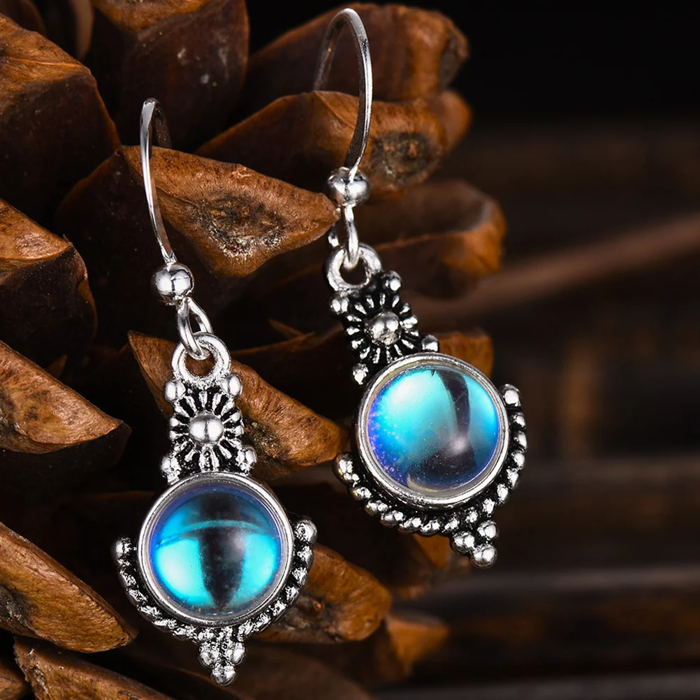 

1 пара серег с лунным камнем, креативный дизайн, модные серьги, уникальная красота, стильные украшения для женщин, серьги, декор для ушей