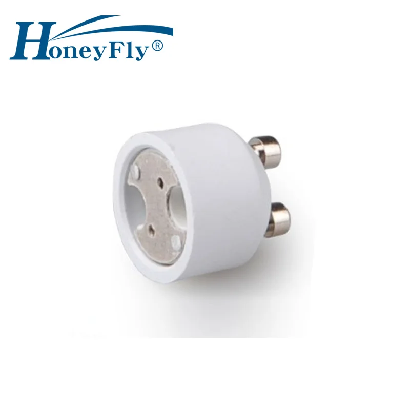 

HoneyFly 10pcs GU10 to MR16 Socket Base for g5.3/gu5.3 LED Bulb Halogen Lamp Ceramic Holder Base Wire Connector Max.100W