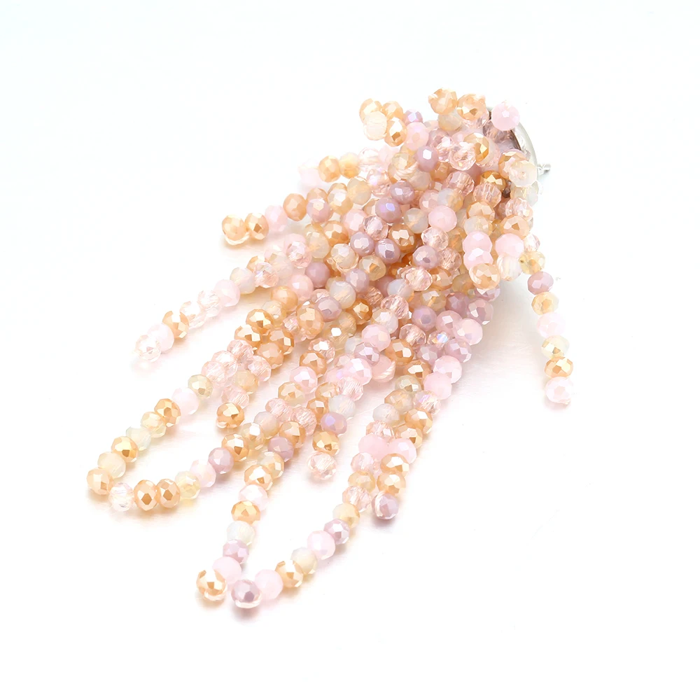 INKDEW Tassel Mixed Color Long Drop Earrings Colorful Bead Handmade Threading Crystal Earrings for Women Gift Big Jewelry EA062