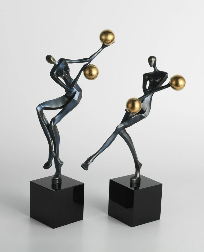 &c Modern Art Black Acrobatics Performers Creative Anthropomorphic Metal Table Decor for Office Study Room Home Decor