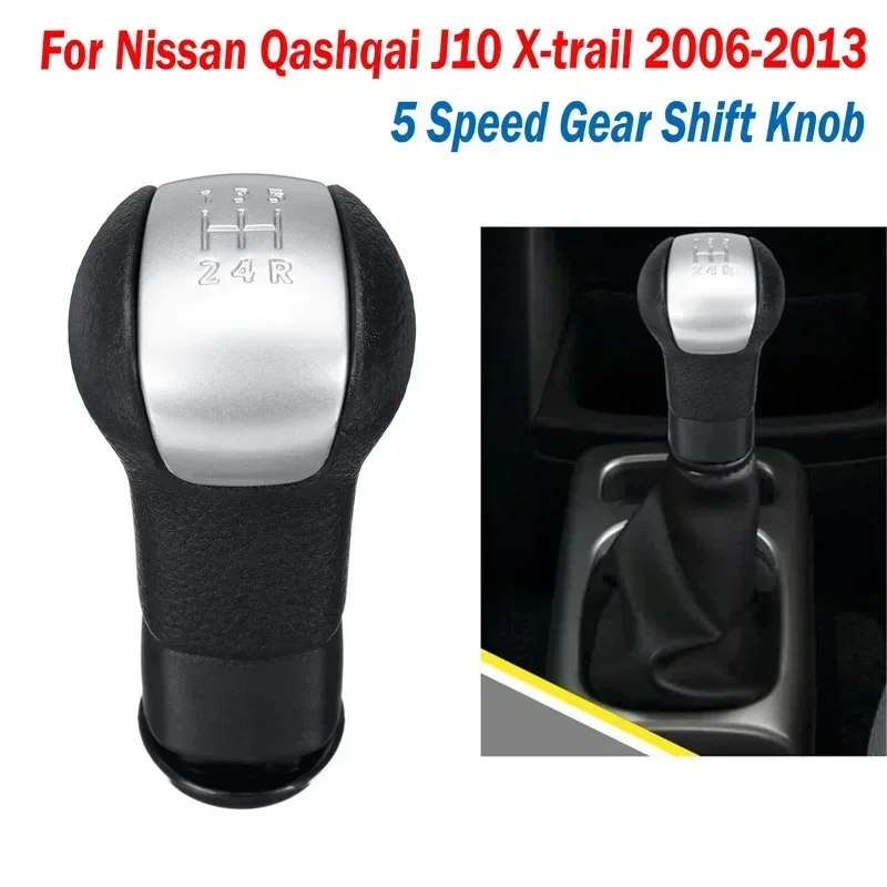 

5 Speed Manual Gear Shift Knob For Nissan Qashqai J10 X-trail 2006 2007 2008-2013 Car Interior Gear Shifter Handle Accessories