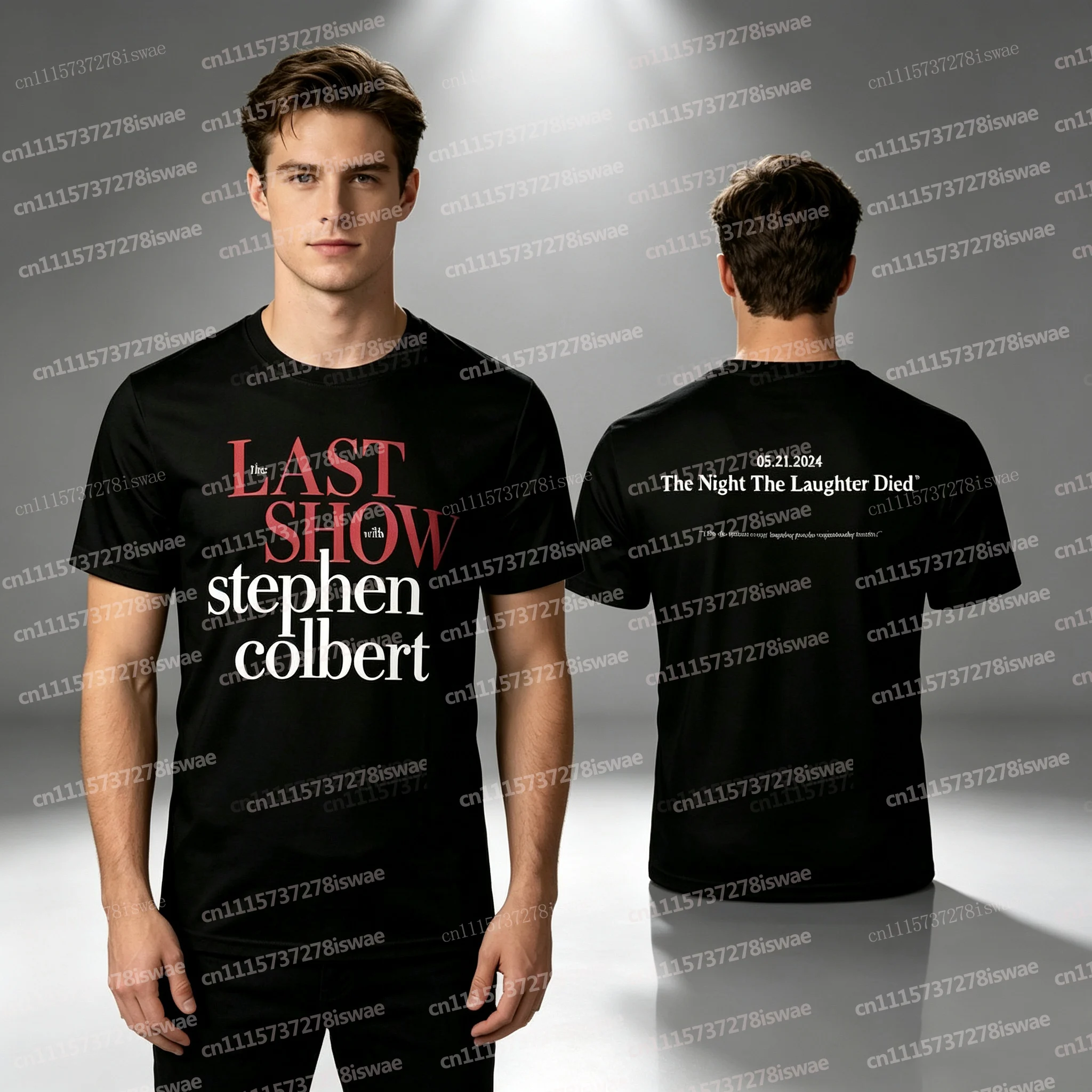 Night of Laughter 3D Printed T-shirt Stephen Colbert's Last Episode Commemorative T-shirt Men's and Women's Casual Thin Top