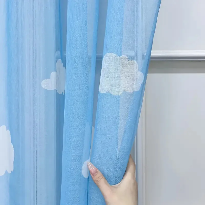 Pirate Ship Curtain For Kids Boys Bedroom Blue Sea Printed Cartoon Modern Shade Window Drapes Living Room Tulle Cortinas X751#4