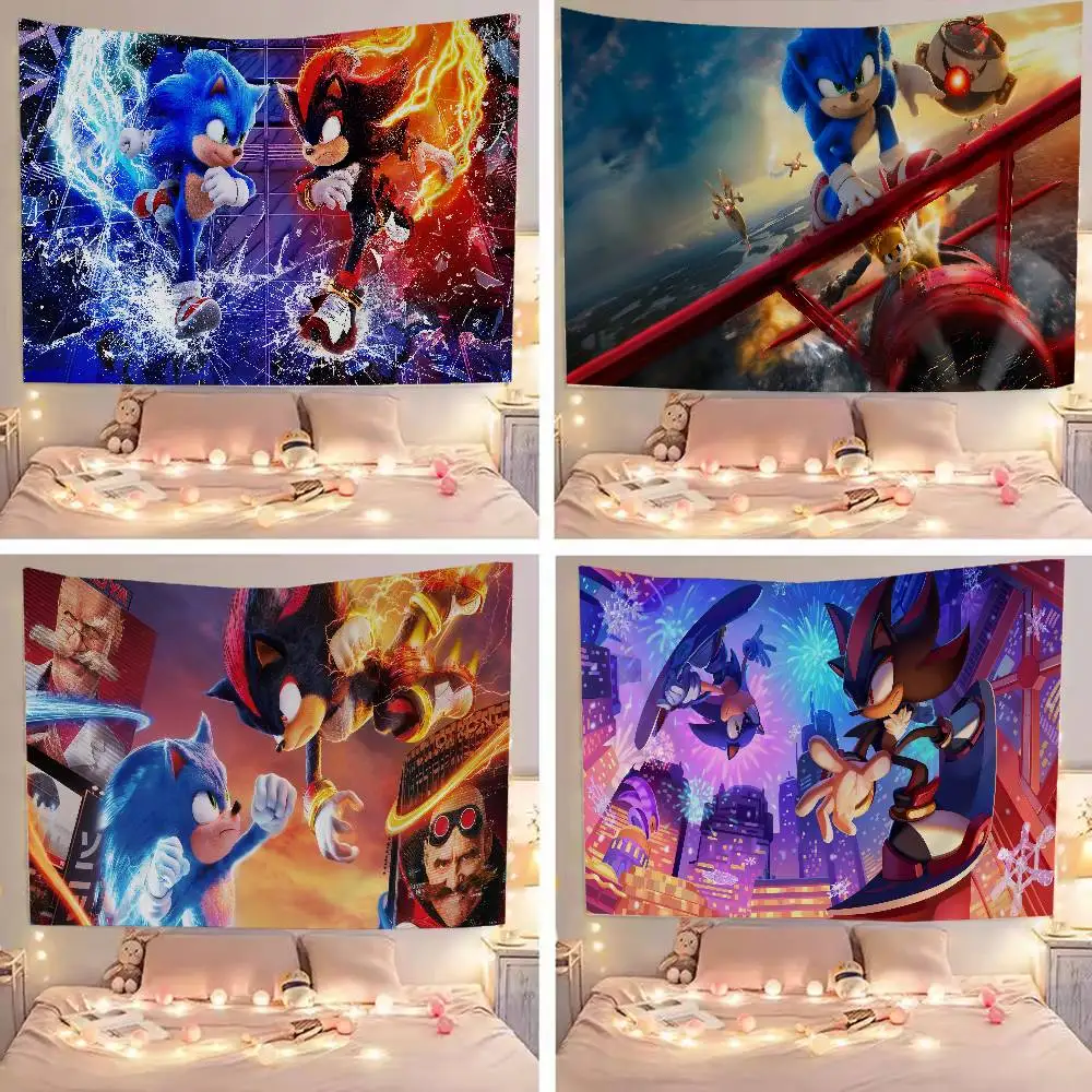 Cartoon S-Sonics DIY Wall Tapestry For Living Room Home Dorm Decor Wall Art Decor