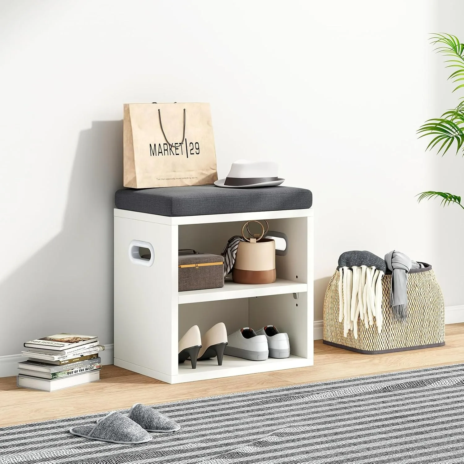 

Небольшая скамья для обуви для прихожей с подушкой для обуви с местом для хранения и сидениями, полка для обуви в прихожей, прихожая