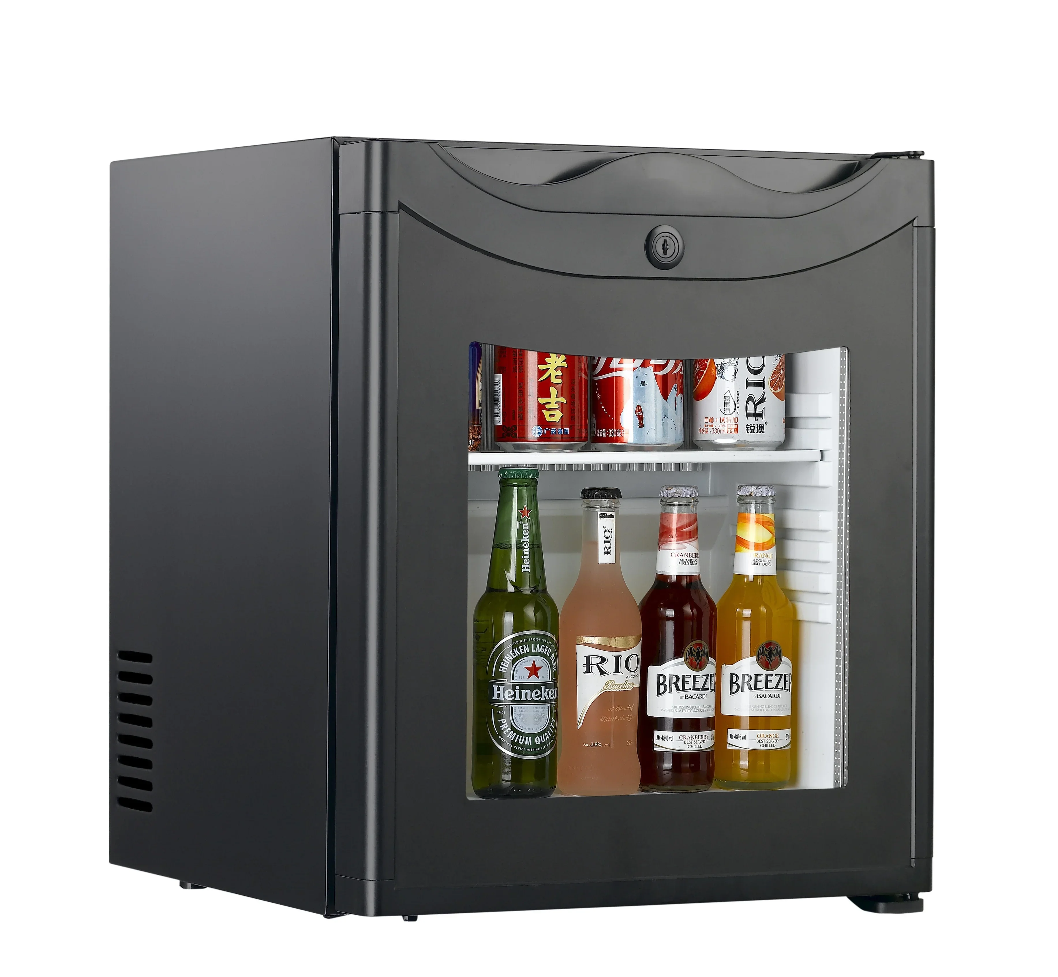 25L high quality absorption type unique luxury hotel glass foaming door mini bar refrigerator