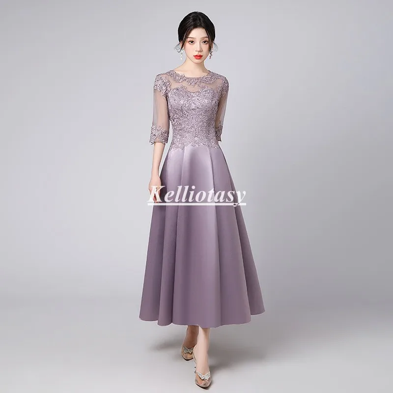 Green Mother Of The Bride Dress 2024 Formal Wedding Mother Dresses Plus Size Tea Length