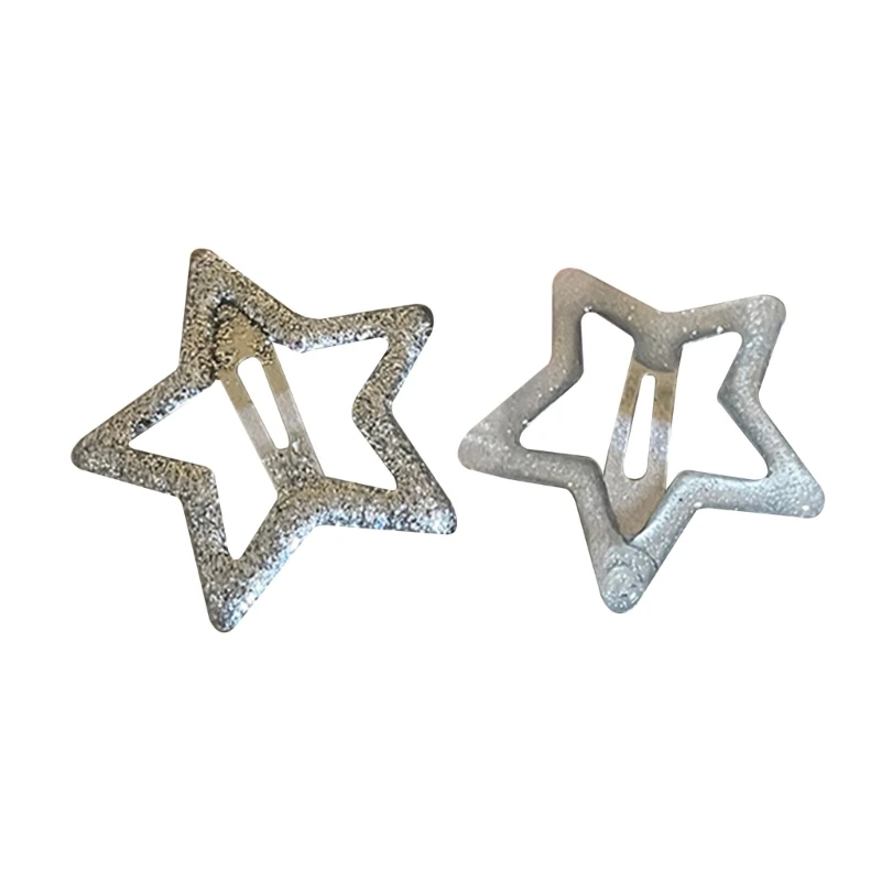 Y1UB 2Pcs/Set Sweet Girls Star Hair Clip Shinny-Fine Hairpin Y2k BB-Barrttes