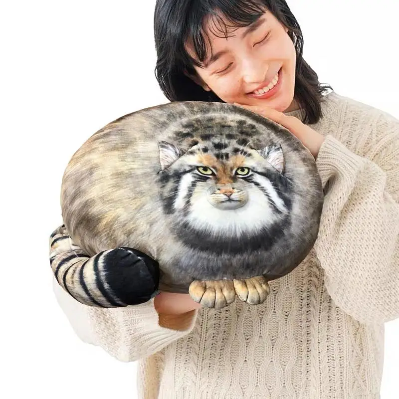 Ferocious Fat Cat Plush Toy Soft Animal Simulation Pillow Cushion Stuffed Cute Cat Plush Body Pillow Kids Birthday Holiday Gifts