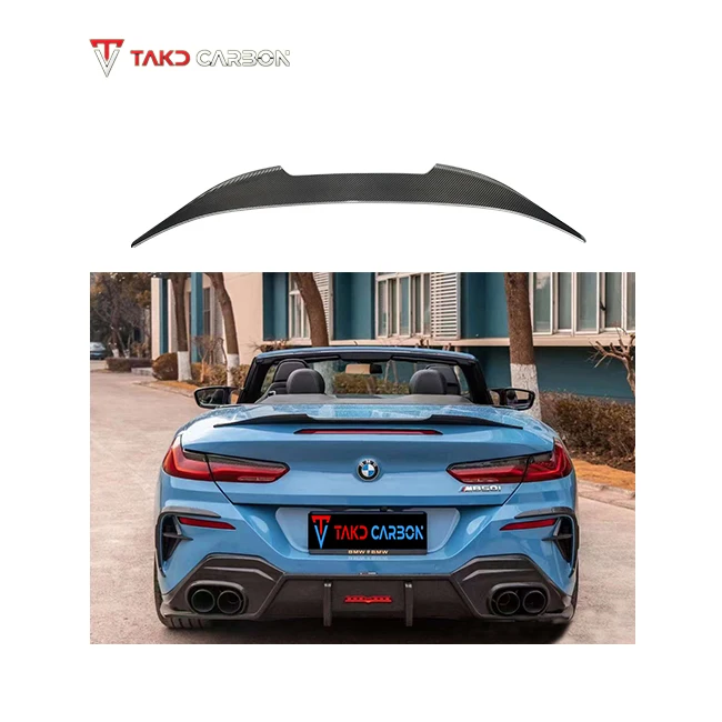 

TAKD Hot Style Real Dry Carbon Fiber Rear Spoiler Wing Universal Trunk Spoiler for Cars for bmws 8 Series G14 G15 2019-UP