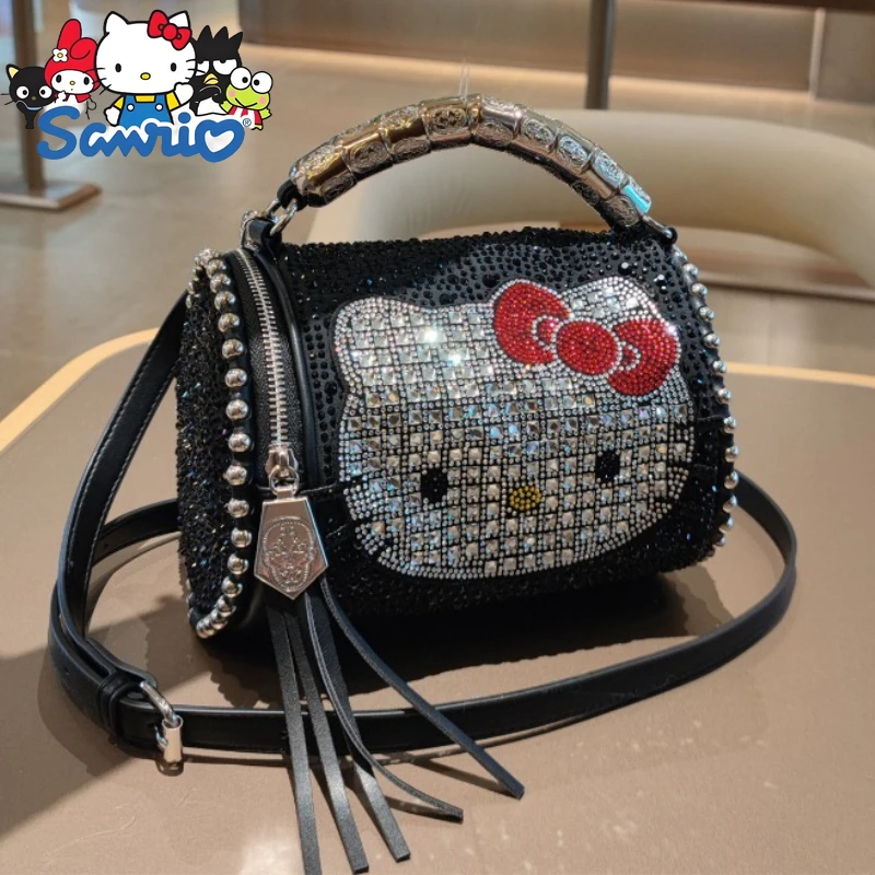 Hello Kitty's New Diamond-encrusted Women's Handbag, Luxury Diamond-encrusted Mini Women's Shoulder Bag, Shiny Women's Bag