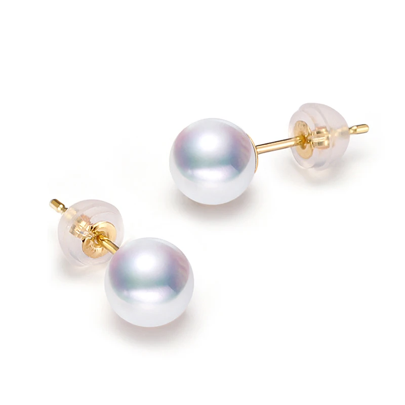 

Женские серьги с белым жемчугом Акойя, свадебные серьги из жемчуга 18 карат и золота на годовщину, лучший подарок хорошего качества