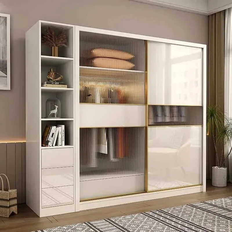 

Sliding Door Tall Wardrobes Orgnizer Aesthetic Stylish Wooden Wardrobe Bedroom Clothes Display Kleiderschrank Bedroom Furniture