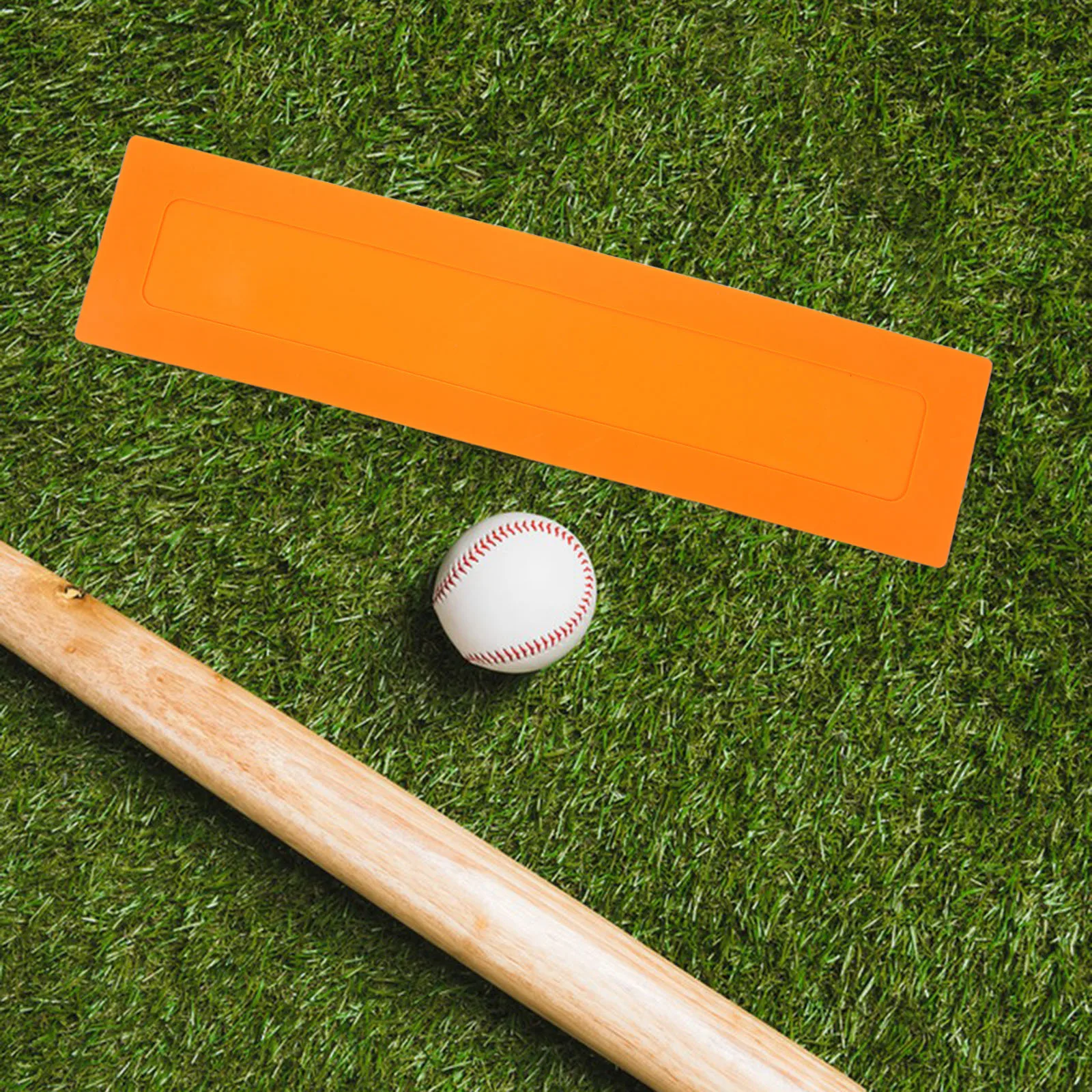 

2pcs Bright Orange Baseball Training High Visibility Line Markers Portable Lightweight Rectangular Floor Boundary Spots For