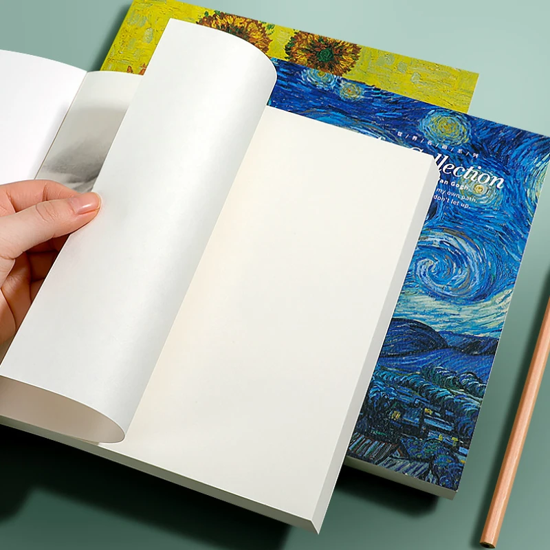 

20K Oil Painting Style Sketch Book Thickened with 80 Blank Inner Pages Art Student Hand Drawn Sketch Stationery Supplies