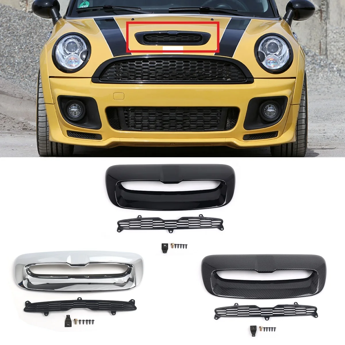 

51232752275 Car Front Air Intake Vent Scoop For Mini Cooper S R55 R56 R57 R58 R59 2007-2013 Hood Scoop 51132756095 51132757694