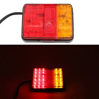 2Pcs 12V 30 LEDs Waterproof Taillight Truck Lamp Rear Tail Trailer Lights for Trailer Truck Boat Car UTE Camper Warning E-Marked