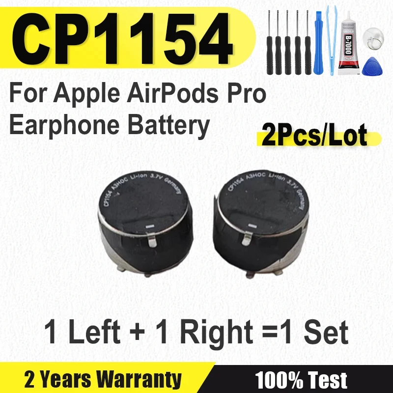 2PCS/Lot New 3.7V CP1154 Li-ion Battery For Airpods 3 3rd Earphone AirPods Pro Headset+FreeTools