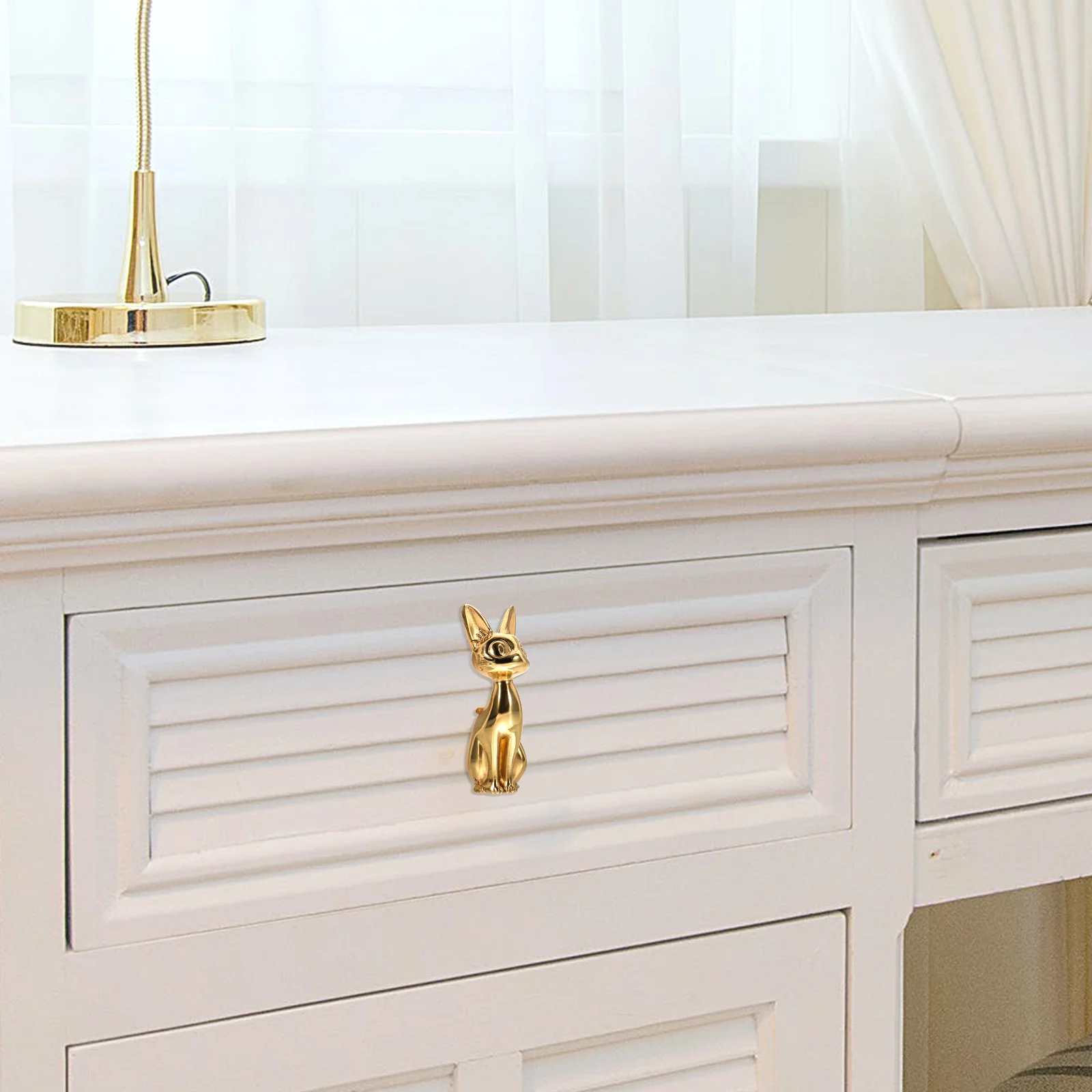 

1pc Cat Shape Drawer Knob Brass Cabinet Handle Decorative Dresser Pull Metal Door Knob For Kitchen Bathroom Closet