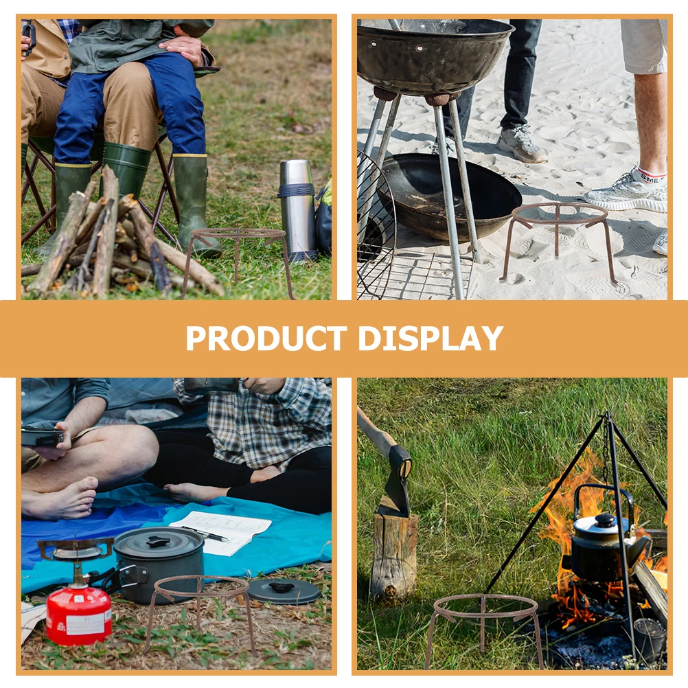 

Tripod Stove Holder Wok Rack Outdoor Camping Pan Stand Accessories Pan Accessory Durable BBQ Tools Kitchen Bar Supplies