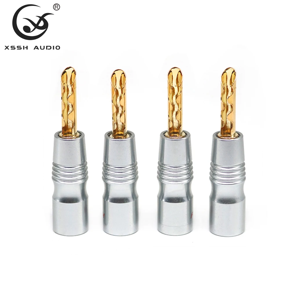 8 Chiếc Chuối Cắm YIVO XSSH OEM ODM Tự Làm Bằng Đồng Mạ Vàng Phosphor Bronze 24K Video Âm Thanh Loại Bắt Vít loa Phích Cắm Kết Nối Jack Cắm
