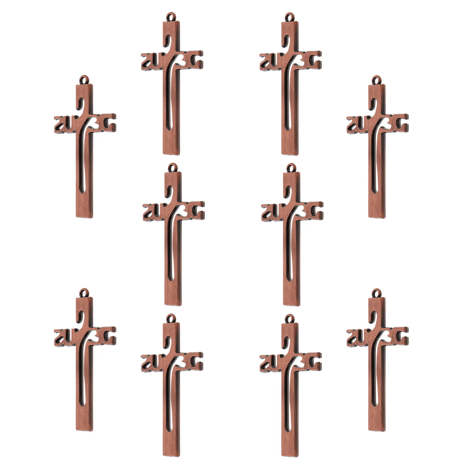 

10 шт. винтажных металлических подвесок-крестов для ожерелий, серег, изготовления украшений своими руками, уникальные аксессуары