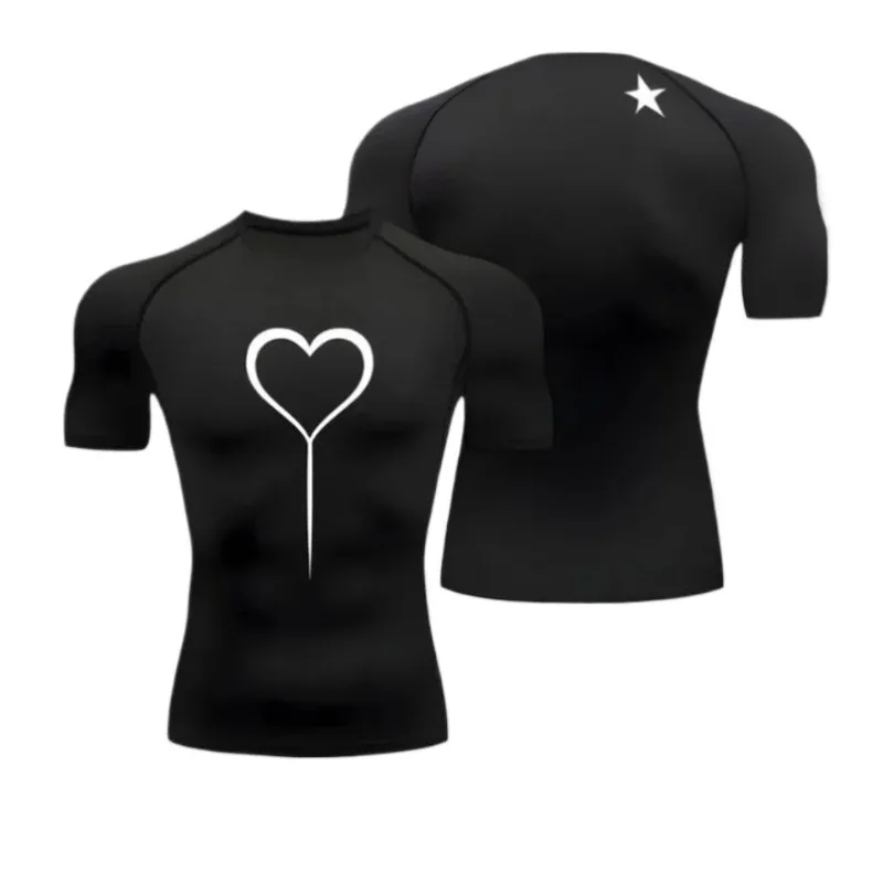 

Мужская быстросохнущая дышащая футболка для бега, летняя, с коротким рукавом, влагоотводящая, для фитнеса, высокоэластичная