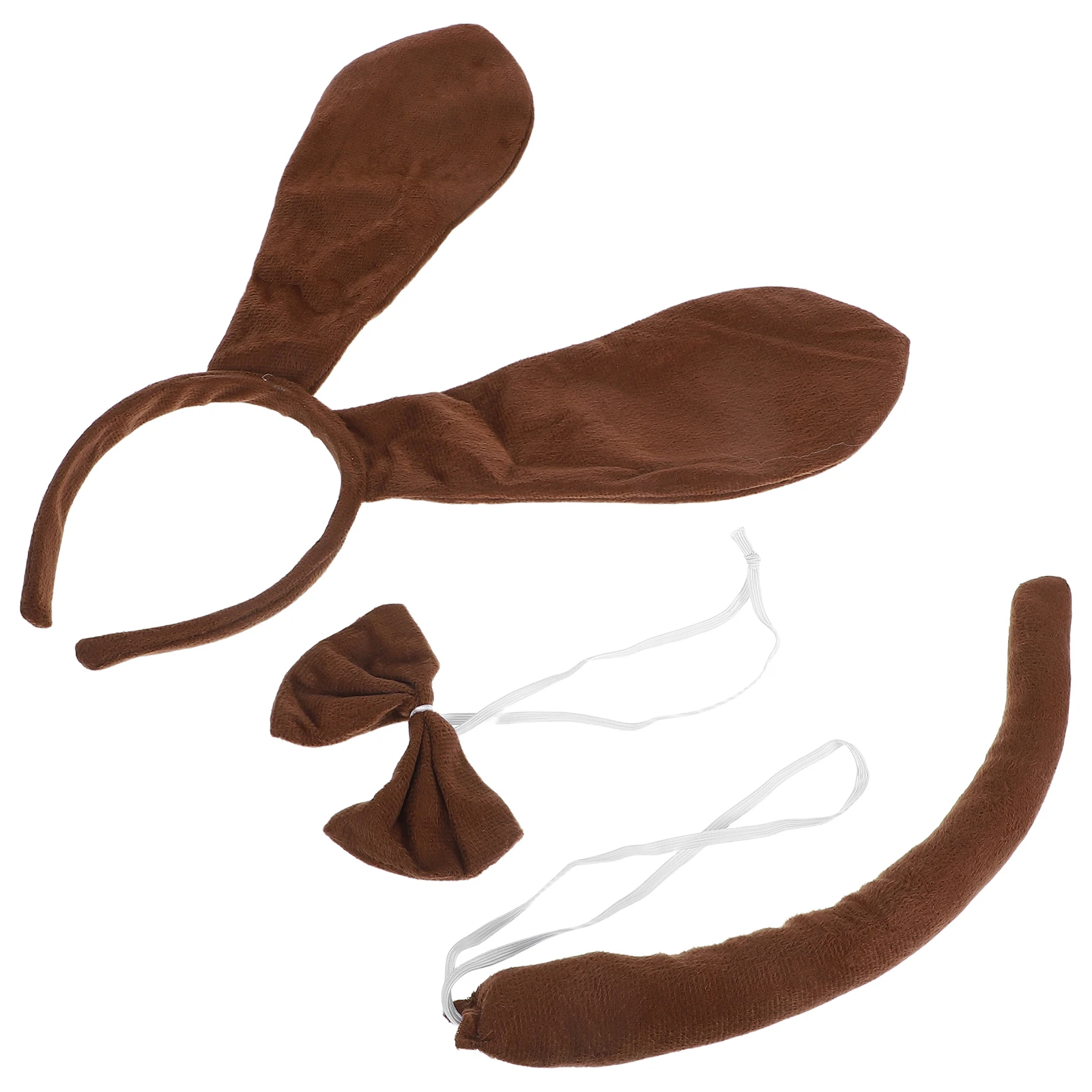 

Dog Costume Headband Set Bow Tie Tail Animal Ears Kids Halloween Carnival Party Cosplay Dress Up Accessory Soft Comfortable