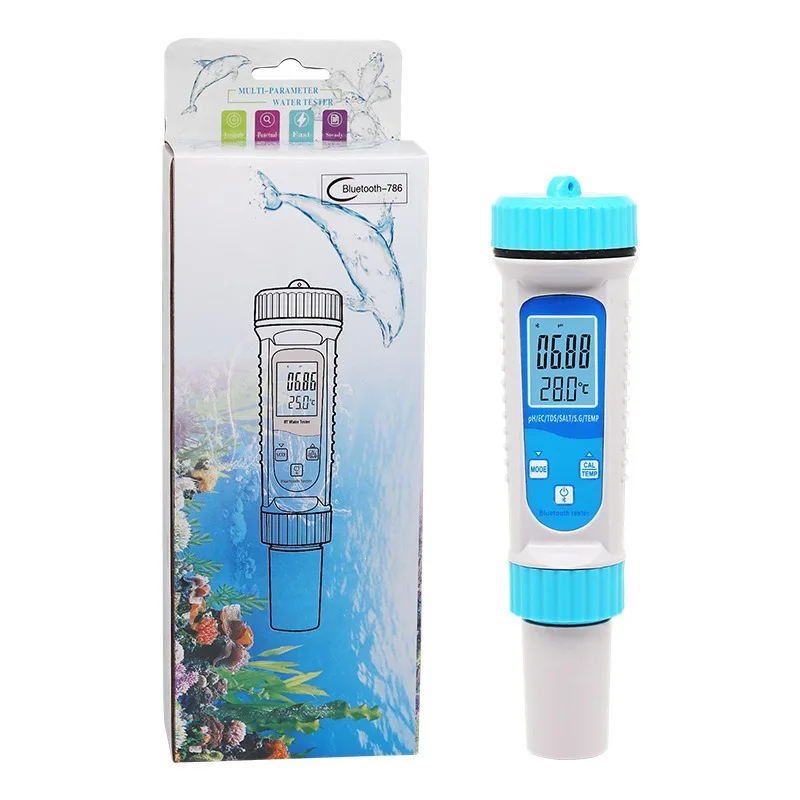 Utility Multifunctional Six-in-one Water Quality Pen Ph/ec/tds/salinity/temperature/SG PH Test