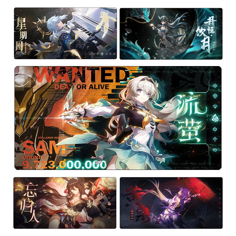 Honkai Star Rail Mouse Pad Firefly Acheron Fugue Robin Kafka Jingliu Dan Heng Sunday Blade Game Rubber Locking Edge Keyboard Mat