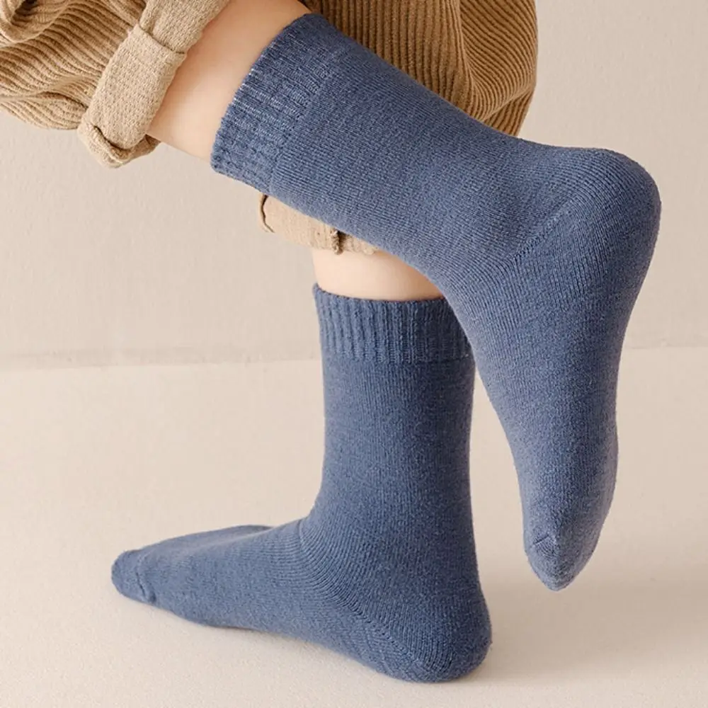 

5Pairs Soft Short Tube Kids Thicken Socks Sleeping Warm Girls Floor Plush Socks Hosiery Cute Children's Winter Socks Kids