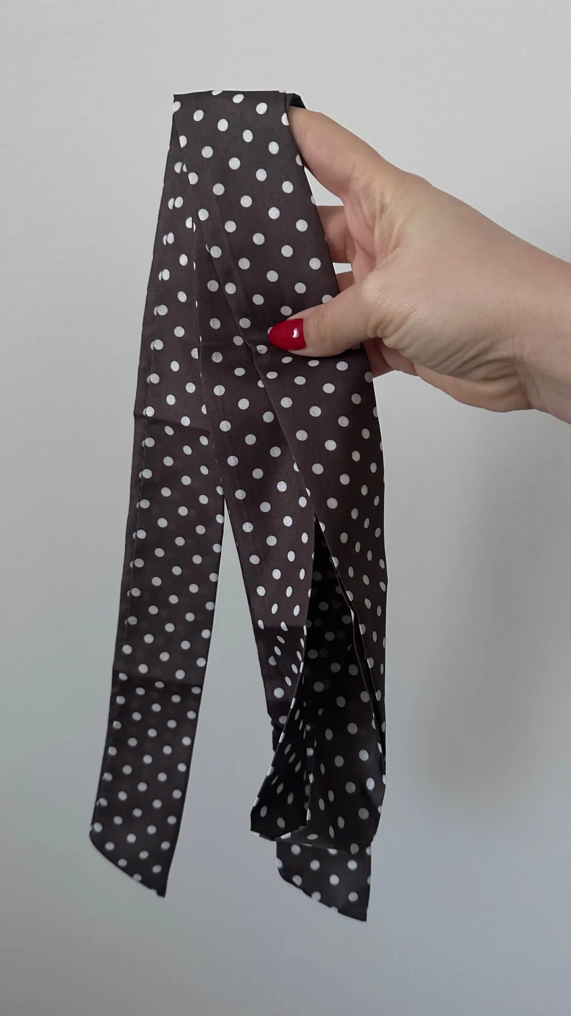 Women Narrow Long Scarf Polka Dot Tie Bag Ribbon Headband Choker Streamer Lady Accessories photo review
