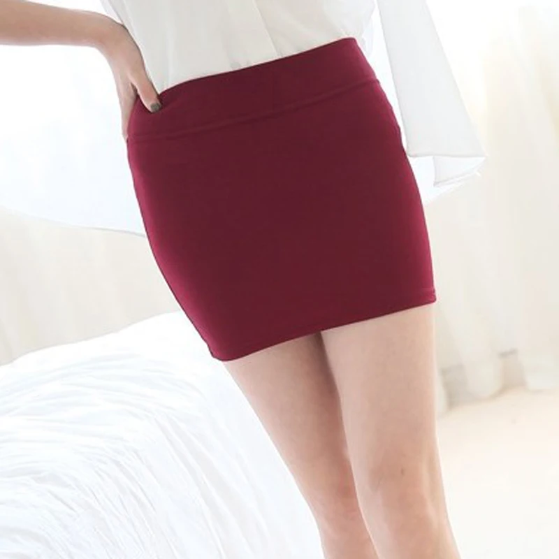 Women Work Skirt Ladies Mini Skirt Slim Fit Upper Thigh Length Dress Fashion A-line Short Dresses