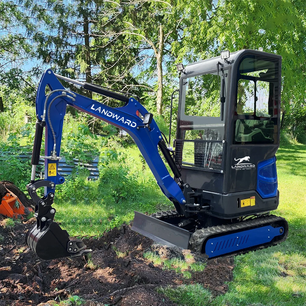 LANDWARD Hot Sell Mini Crawler Excavator 1.8 Ton Small Digger New Construction Machinery Small Excavator Factory Price Customize