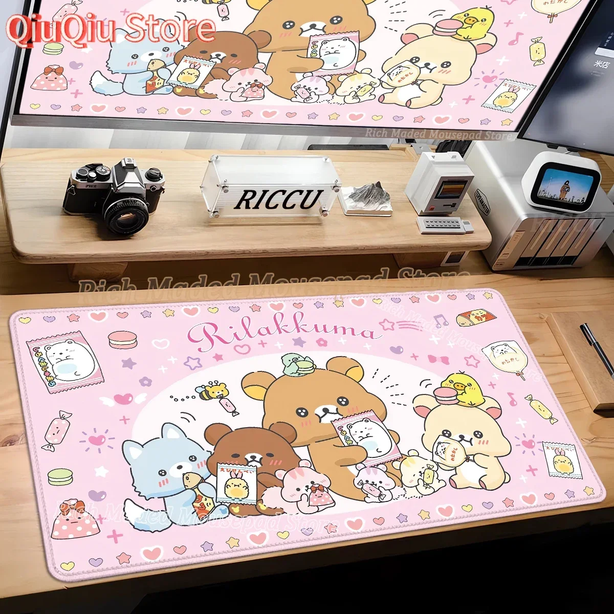 Mousepad Gamer Desk Accessories Rilakkuma Office Computer Deskmat Desktop Mouse Pad Kawaii Gaming Mats Cute Mousepads Table Mat