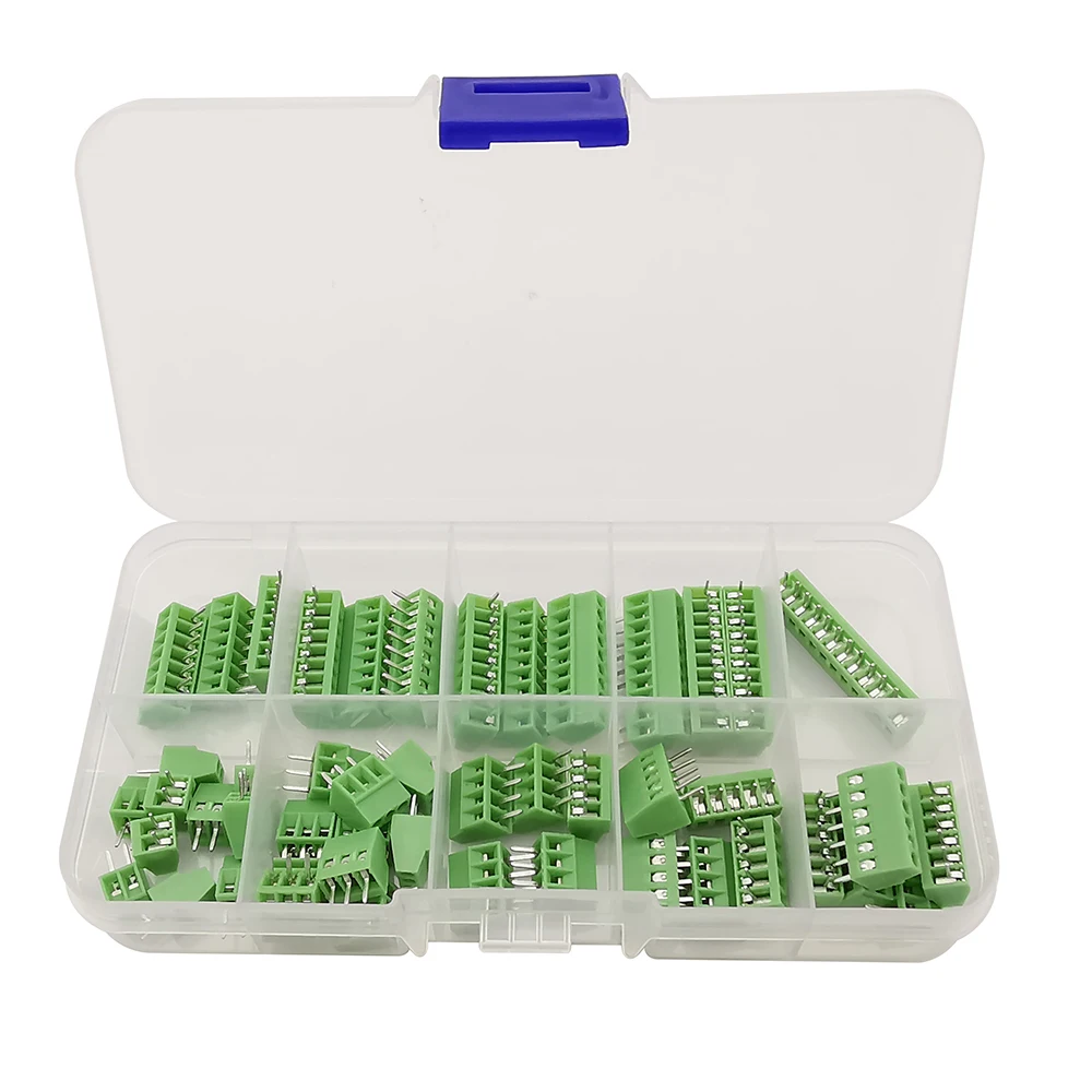 48Pcs/Box KF-128 KF128 2.54mm PCB Screw Terminal Block Connector 2P 3P 4P 5P 6P 7P 8P 9P 10P 12Pin 150V 6A for 26-18AWG Cable