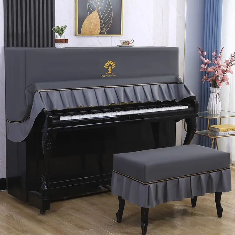 Waterproof Cat Scratch Proof Non Hair Stick Upright Piano Cover European Style, Bench Cover & Keyboard Bag Compatible