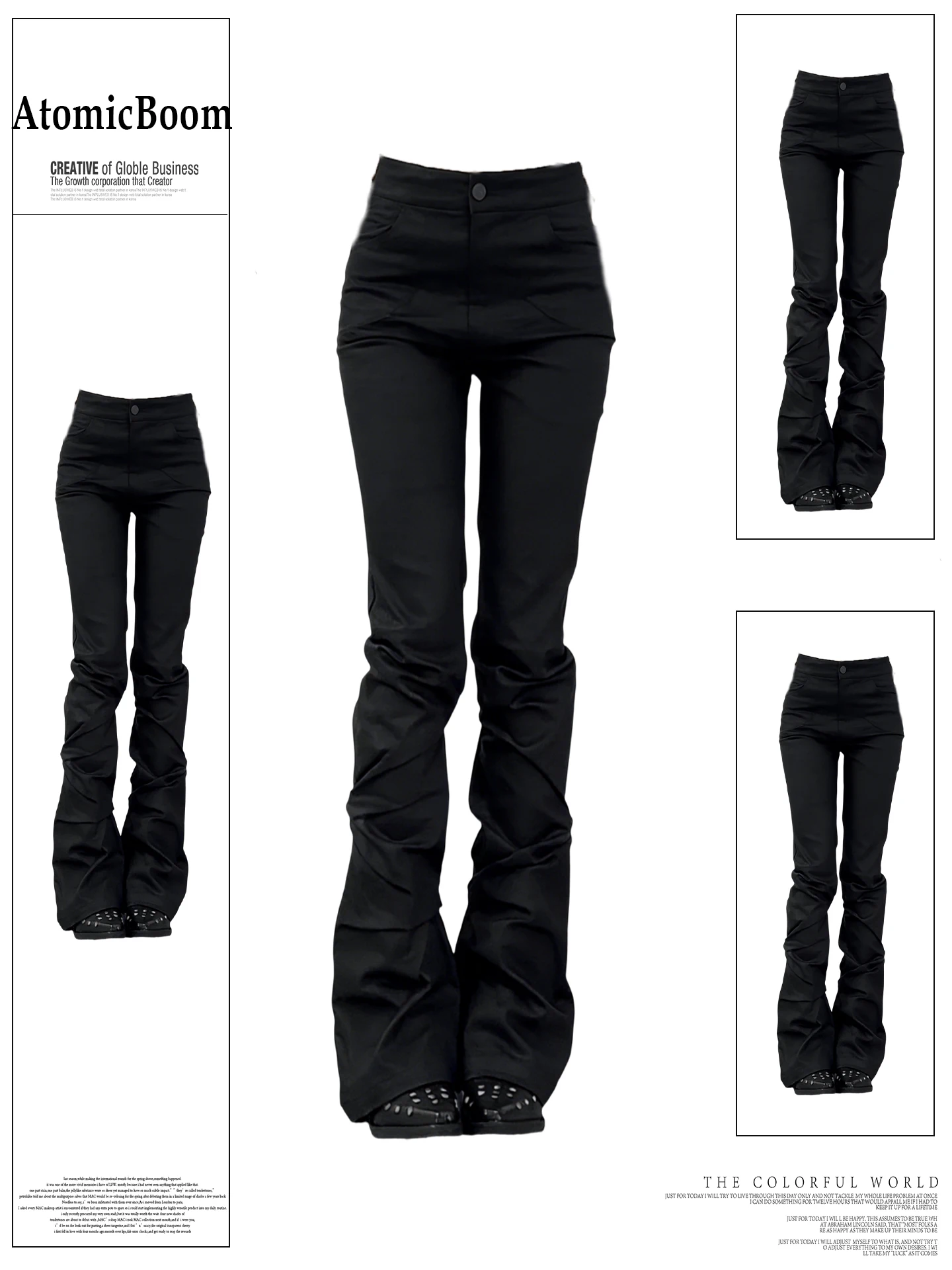 

American Style Retro Black Pleated Low Waist Slimming Women's Jeans Spring Summer New Style Millennium Spicy Girl Pants