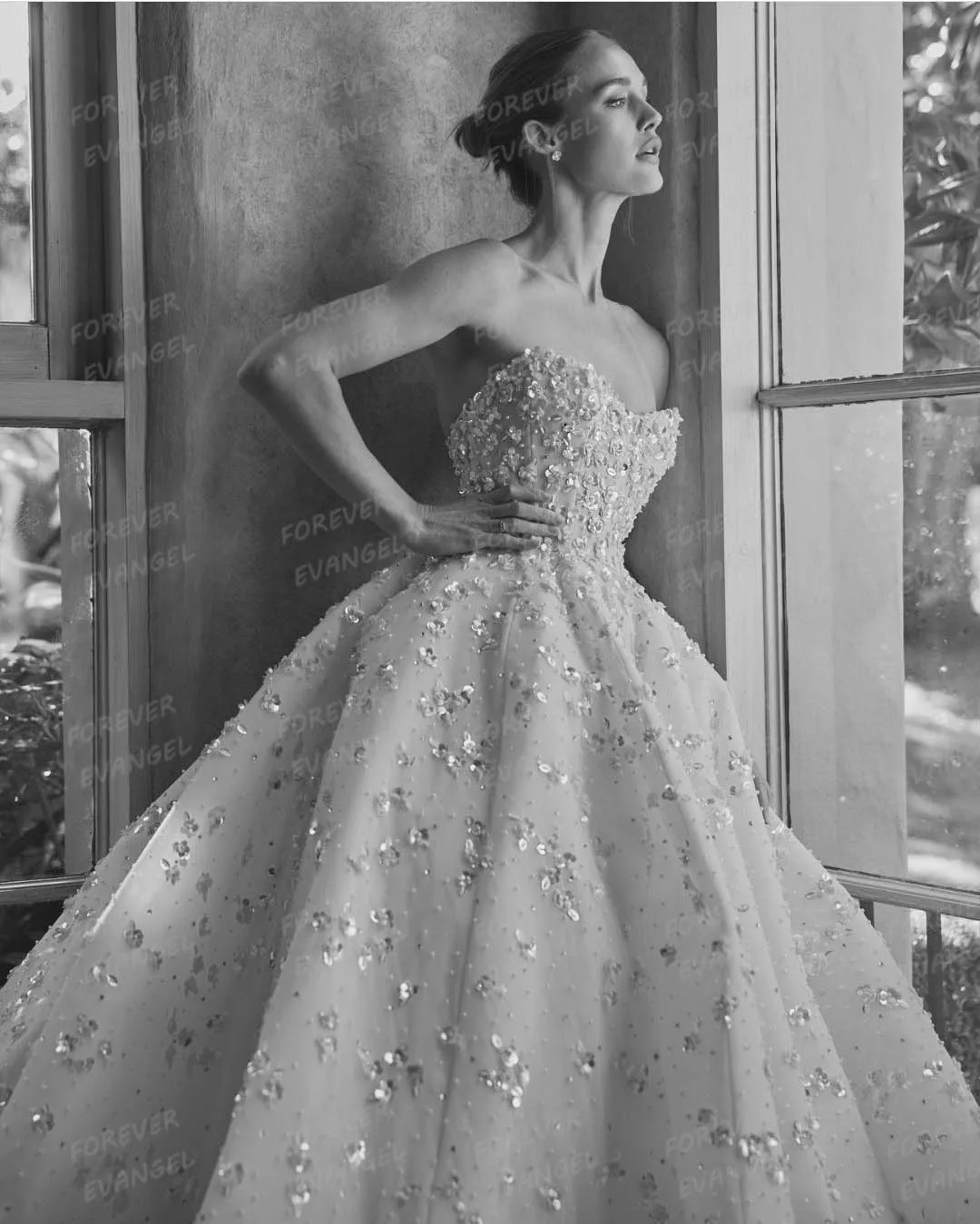 Изысканные блестящие свадебные платья, женские атласные сексуальные трапециевидные свадебные платья без рукавов с открытой спиной и блестками, Vestidos De Novia по индивидуальному заказу