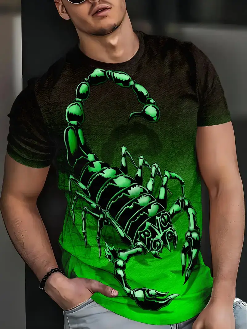 Animal Scorpion 2026-27Pattern T Shirts For Men/Women 3D Printing Street Trend  Summer Short Sleeve Tops Oversized Man Clothing