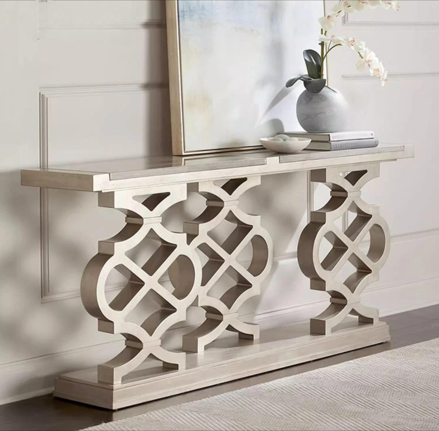 

Light luxury entrance table, living room against the wall rectangular partition cabinet, simple and modern