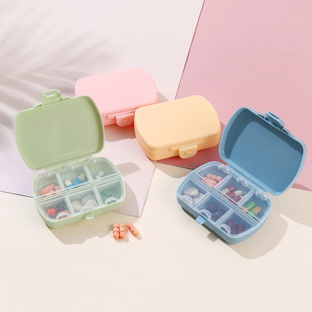 Portable Mini Pill Box 6 Grids Tablet Pill Organizer Case Dispenser Travel Tablet Holder Container Medicine Drug Storage Box Hot