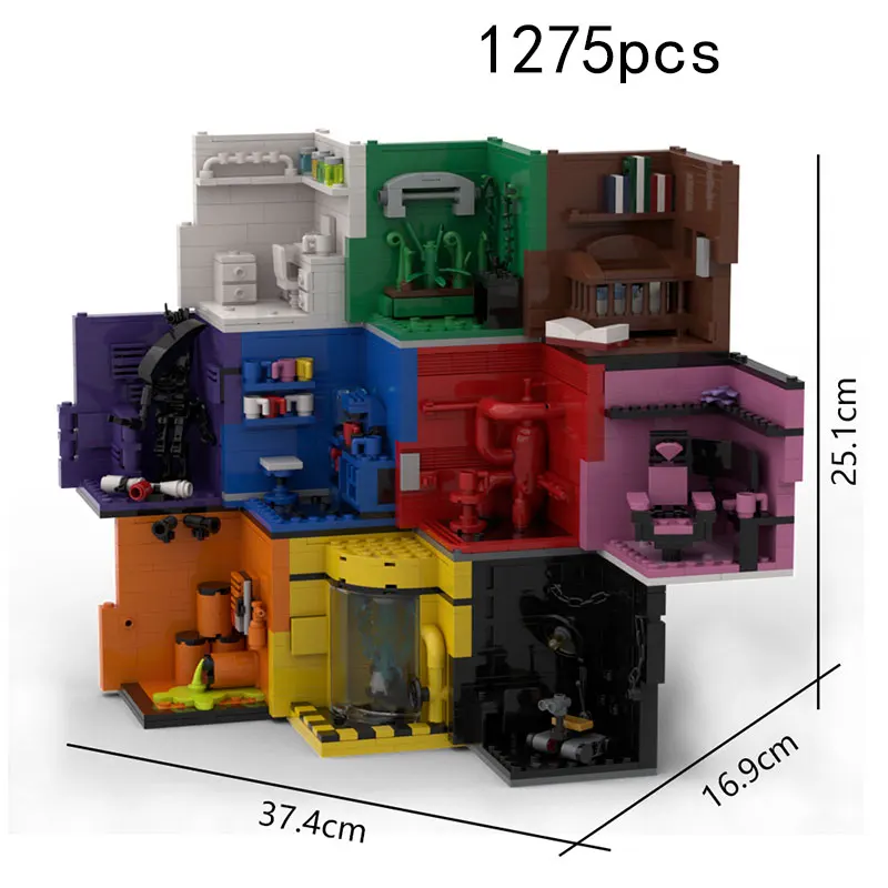 1275pcs 12-color street scene room creative 3D building ornament small particle assembly building block model toy