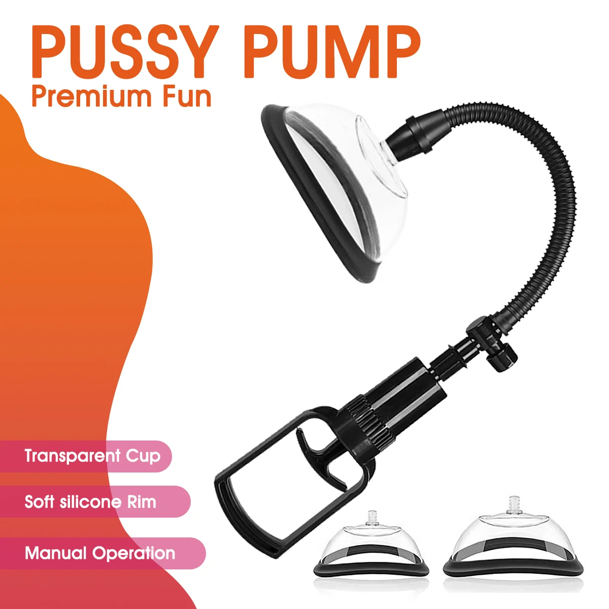 1 مجموعة مضخة كس فراغ يتم التحكم فيها يدويًا كوبين حجم مص تدليك الاستمناء متعة يمزح تحفيز الجنس لعب الكبار